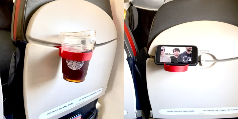 The Airplane Drink / Phone Holder by FLYGA, making your flight better!