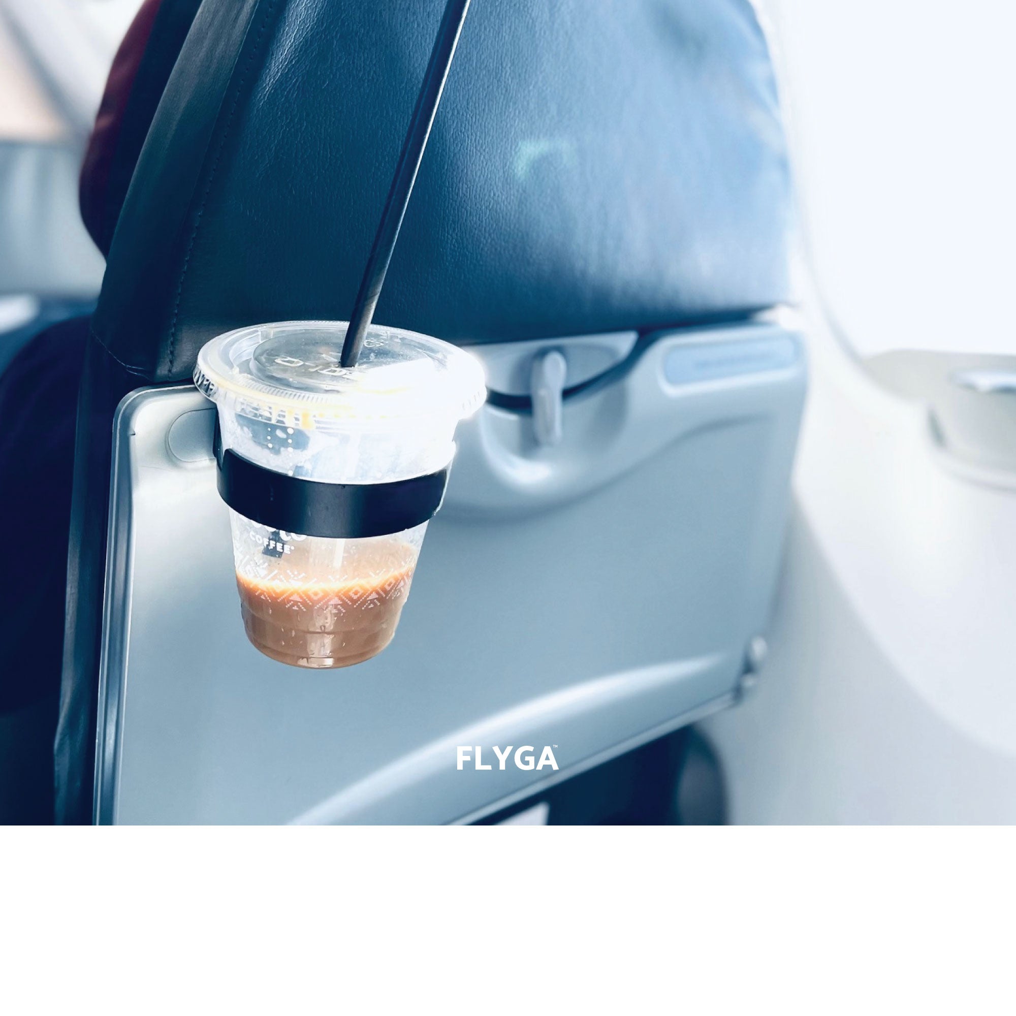 FLYGA Airplane Drink or Phone Holder Travel Accessory (Black)